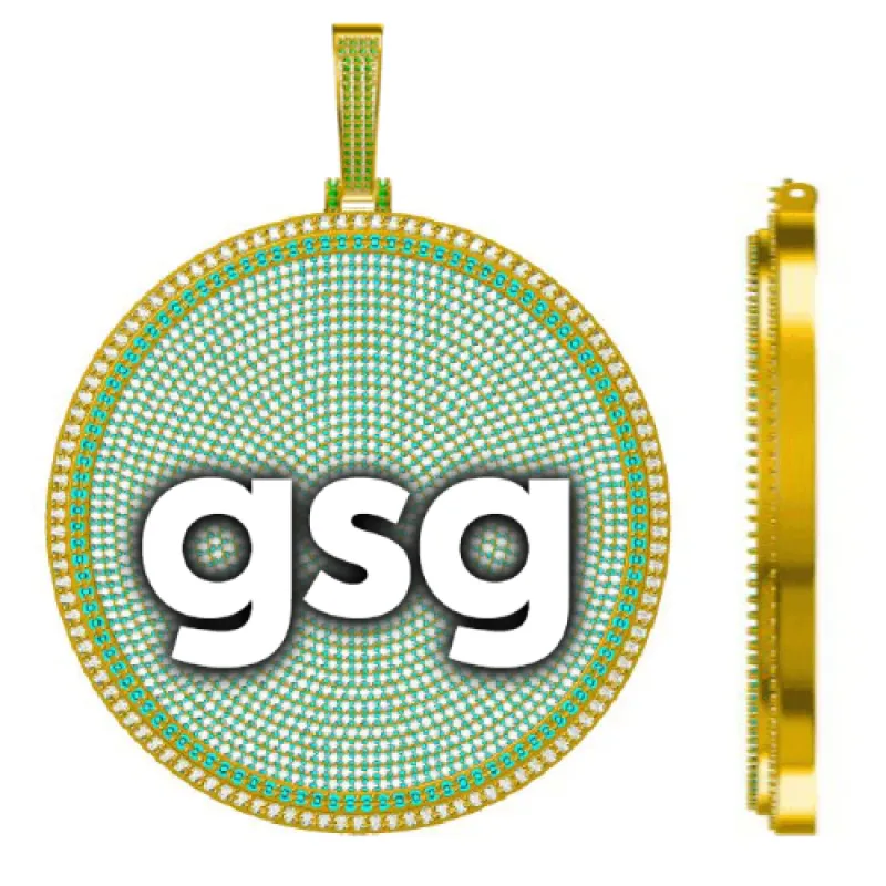 CUSTOM LETTER NECKLACE 3D BIG DISC sold by The GUU Shop