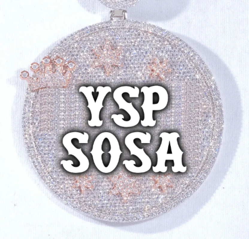 CUSTOM LETTER NECKLACE 3D BIG CROWN DISC sold by The GUU Shop