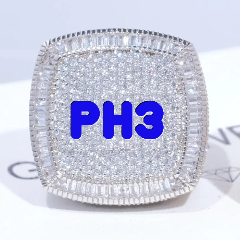 CUSTOM LETTER 3D ICED RING sold by The GUU Shop