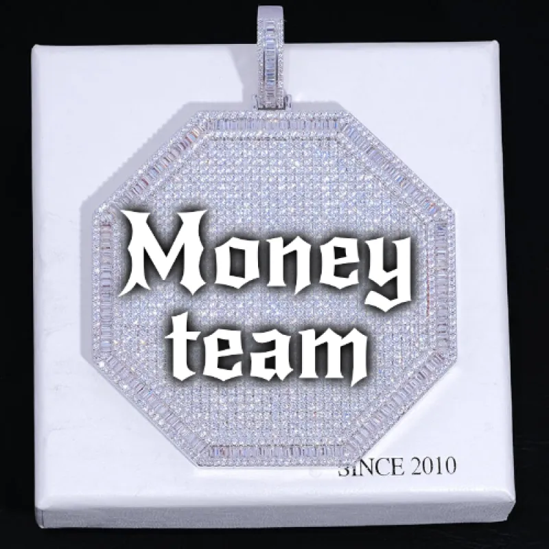 CUSTOM LETTER NECKLACE 3D BIG OCTAGON sold by The GUU Shop