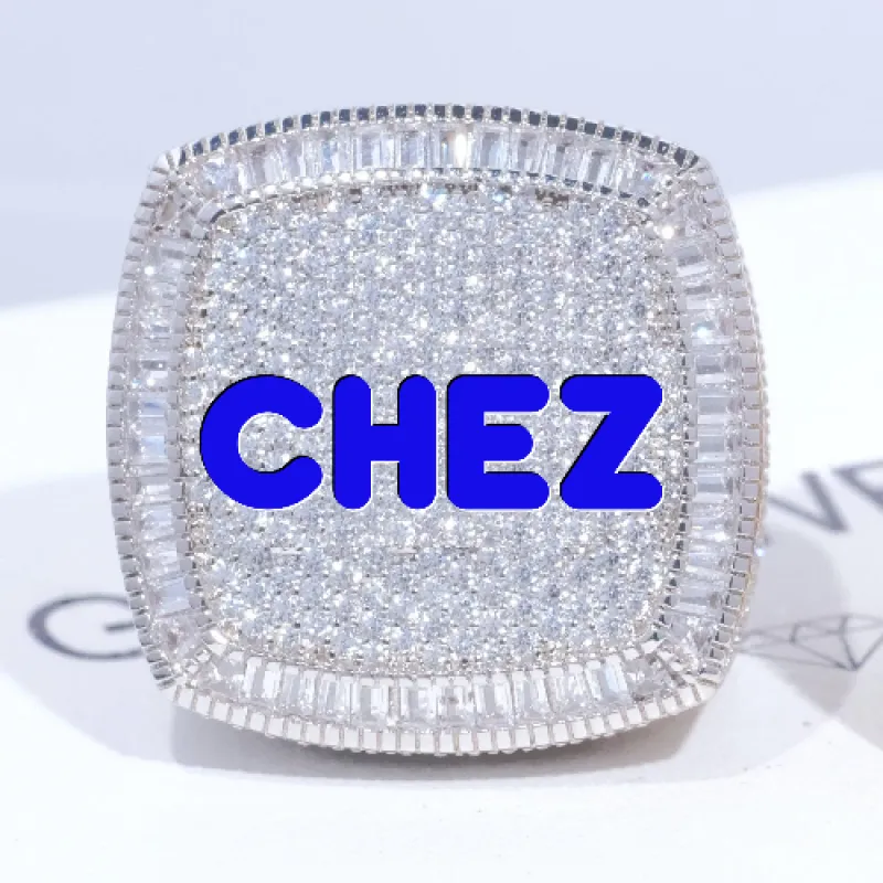 CUSTOM LETTER 3D ICED RING sold by The GUU Shop