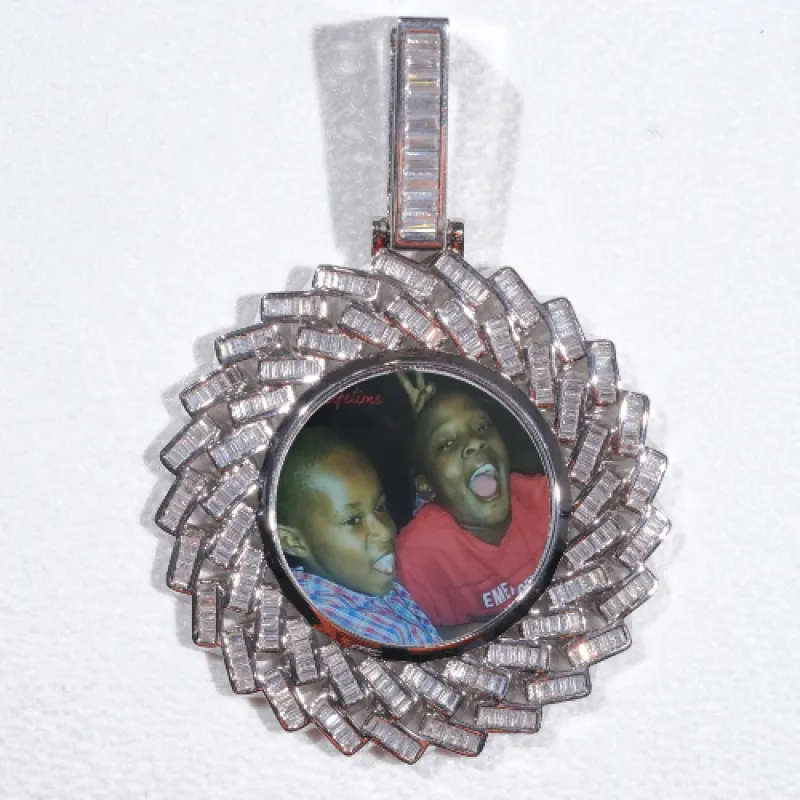 Large 3D Baguette Custom Picture Pendant sold by The GUU Shop