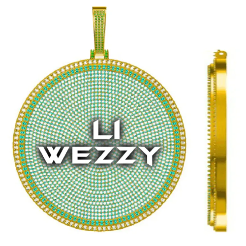 CUSTOM LETTER NECKLACE 3D BIG DISC sold by The GUU Shop