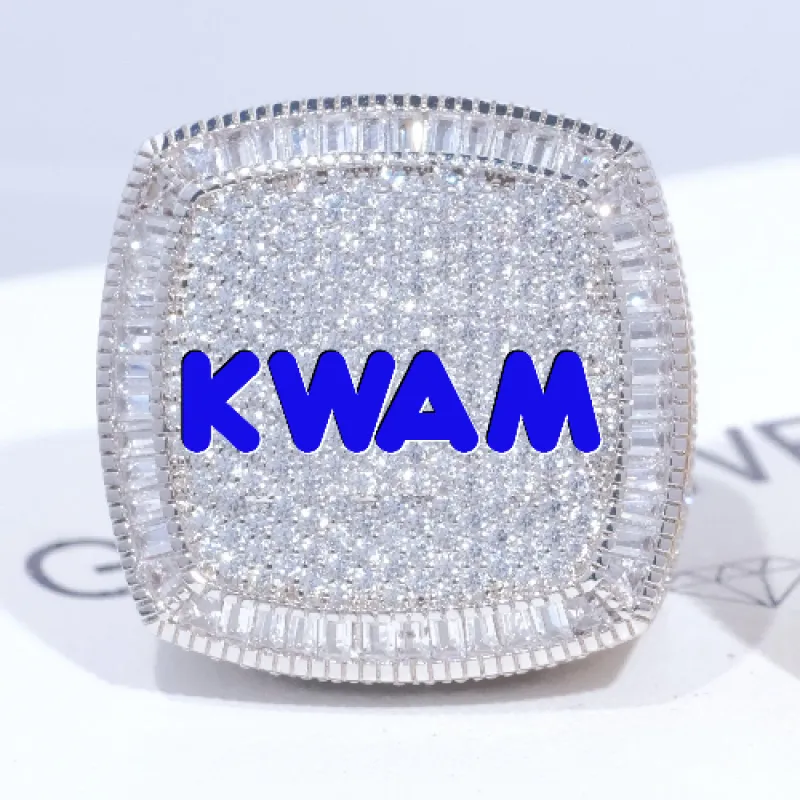 CUSTOM LETTER 3D ICED RING sold by The GUU Shop