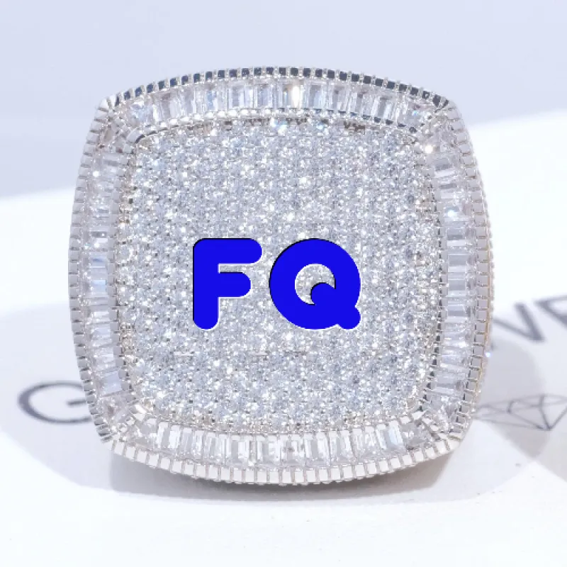 CUSTOM LETTER 3D ICED RING sold by The GUU Shop