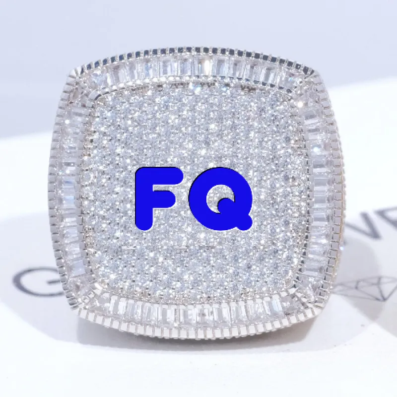 CUSTOM LETTER 3D ICED RING sold by The GUU Shop