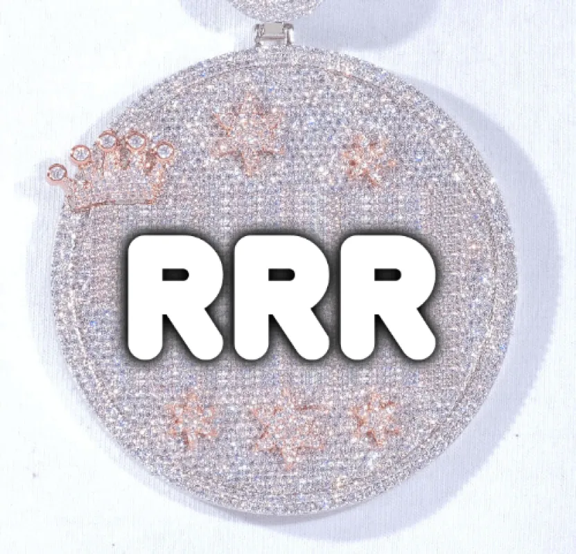 CUSTOM LETTER NECKLACE 3D BIG CROWN DISC sold by The GUU Shop