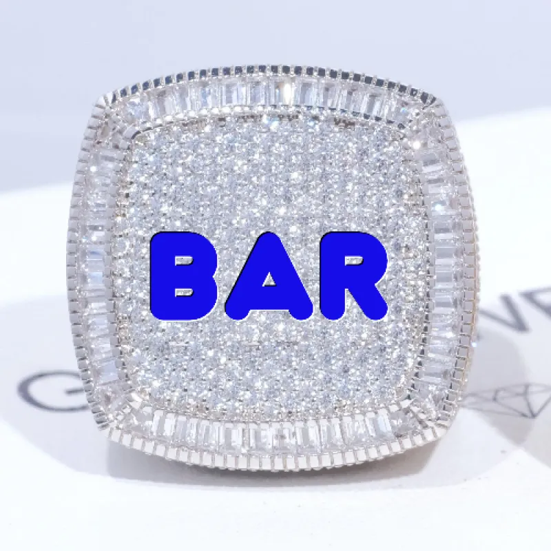 CUSTOM LETTER 3D ICED RING sold by The GUU Shop