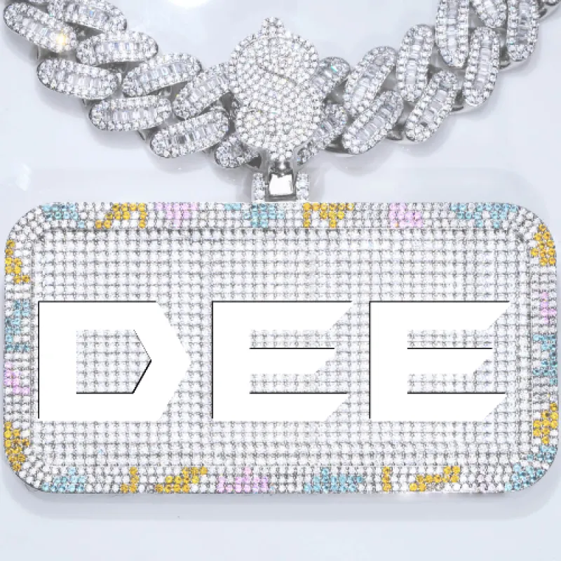 CUSTOM LETTER NECKLACE 3D COLORFUL SQUARE sold by The GUU Shop