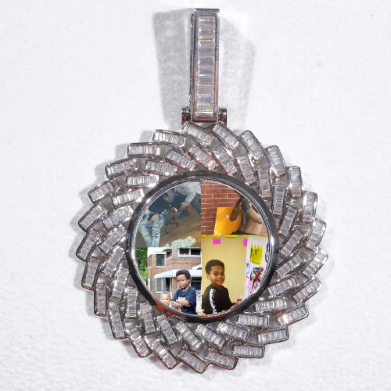 Large 3D Baguette Custom Picture Pendant sold by The GUU Shop