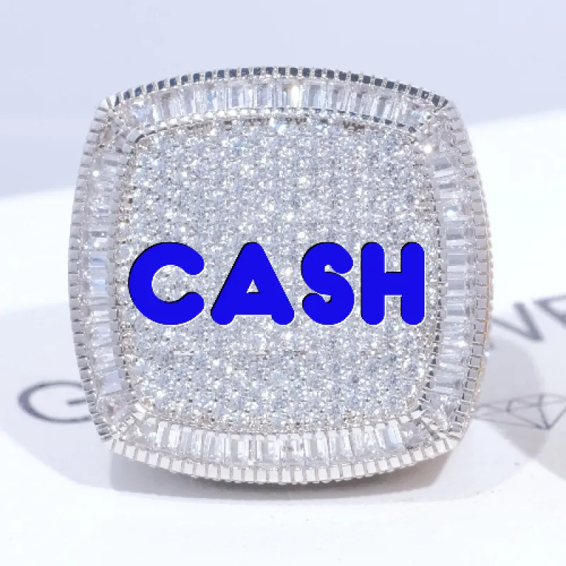 CUSTOM LETTER 3D ICED RING sold by The GUU Shop