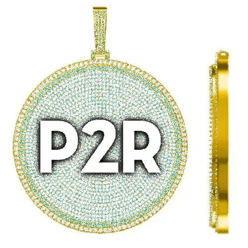 CUSTOM LETTER NECKLACE 3D BIG DISC sold by The GUU Shop