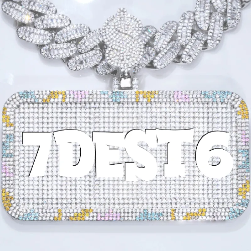 CUSTOM LETTER NECKLACE 3D COLORFUL SQUARE sold by The GUU Shop