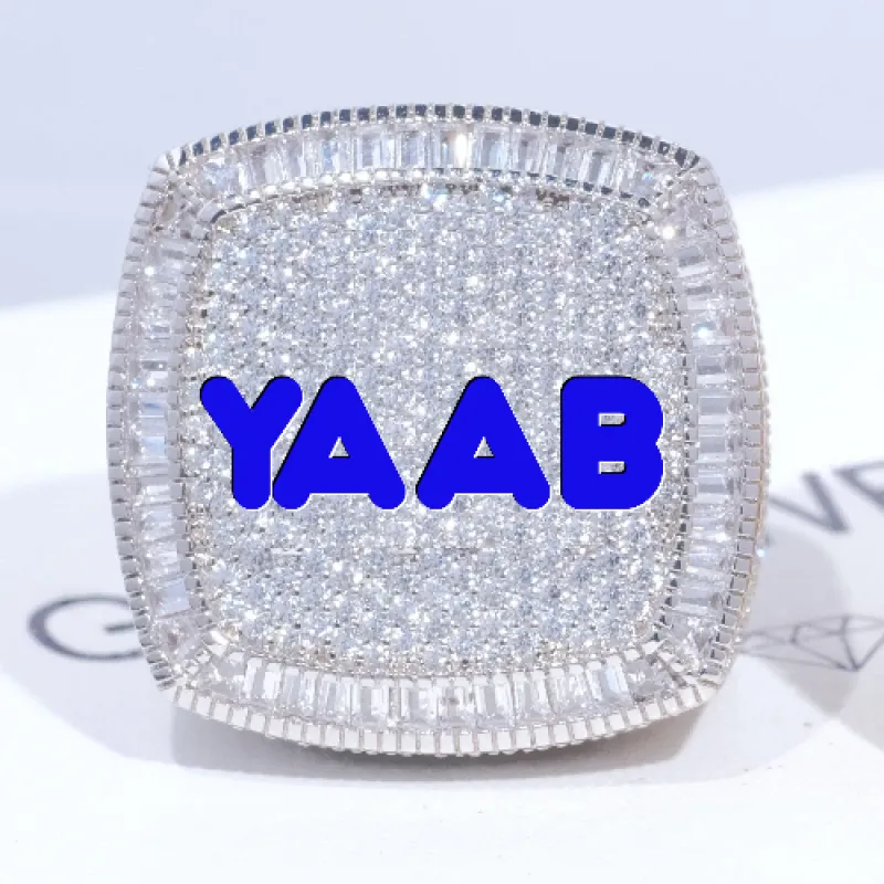 CUSTOM LETTER 3D ICED RING sold by The GUU Shop