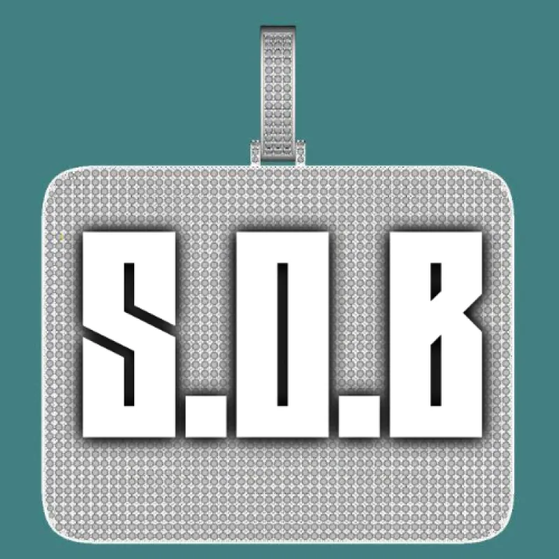 CUSTOM LETTER NECKLACE 3D BIG SQUARE sold by The GUU Shop