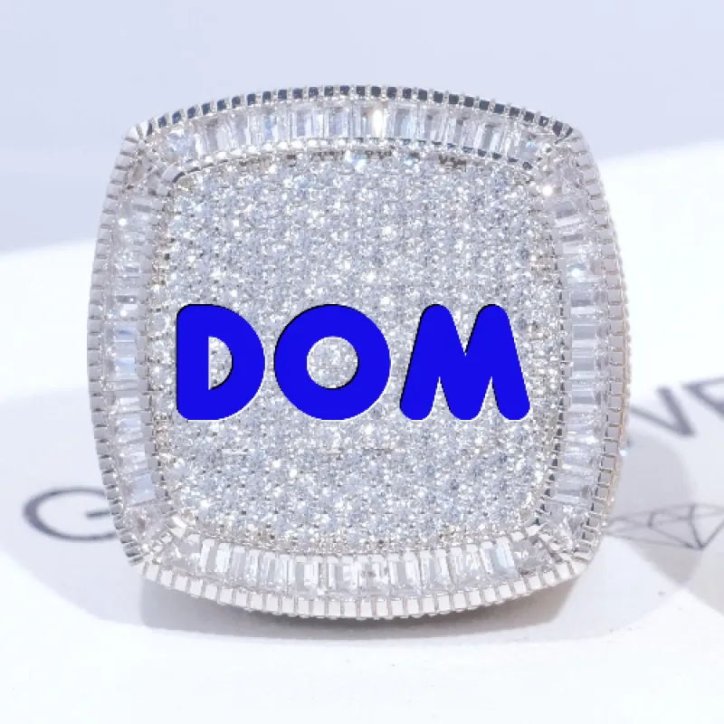 CUSTOM LETTER 3D ICED RING sold by The GUU Shop
