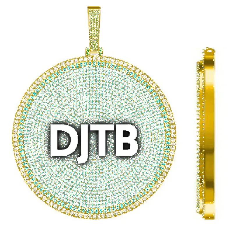 CUSTOM LETTER NECKLACE 3D BIG DISC sold by The GUU Shop