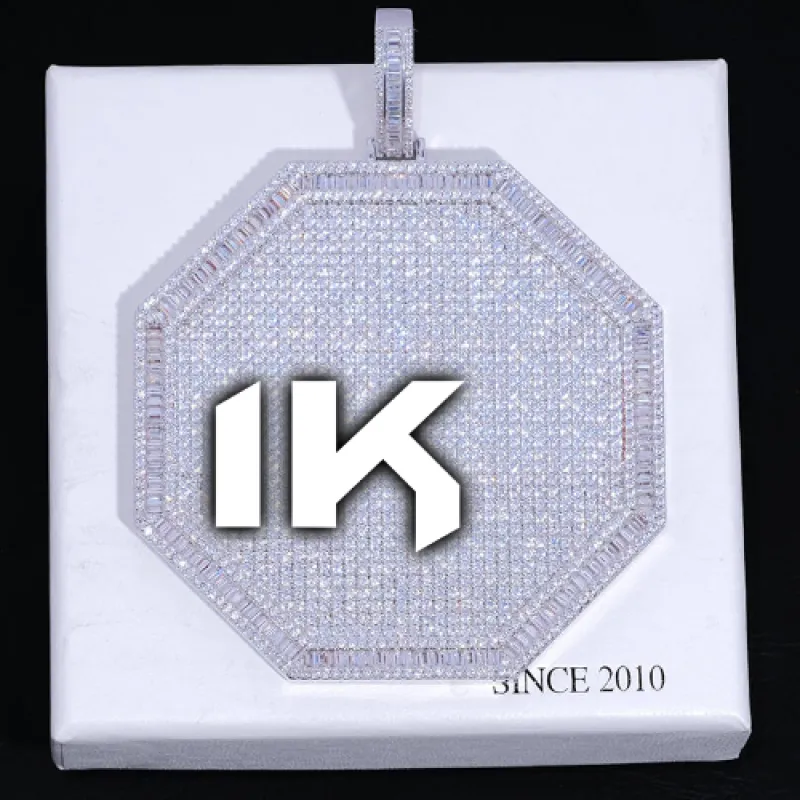 CUSTOM LETTER NECKLACE 3D BIG OCTAGON sold by The GUU Shop