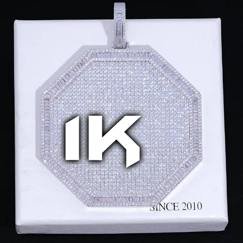 CUSTOM LETTER NECKLACE 3D BIG OCTAGON sold by The GUU Shop