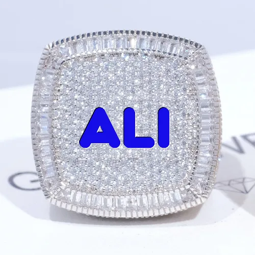 CUSTOM LETTER 3D ICED RING sold by The GUU Shop