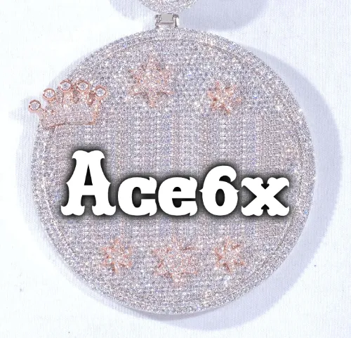 CUSTOM LETTER NECKLACE 3D BIG CROWN DISC sold by The GUU Shop