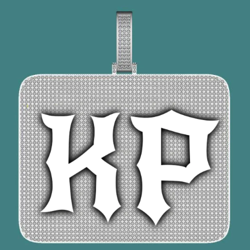 CUSTOM LETTER NECKLACE 3D BIG SQUARE sold by The GUU Shop