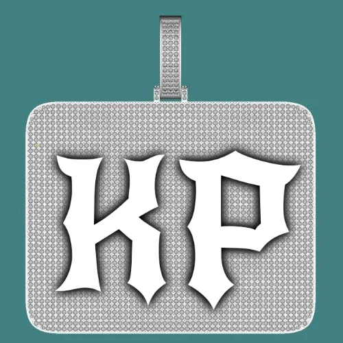 CUSTOM LETTER NECKLACE 3D BIG SQUARE sold by The GUU Shop