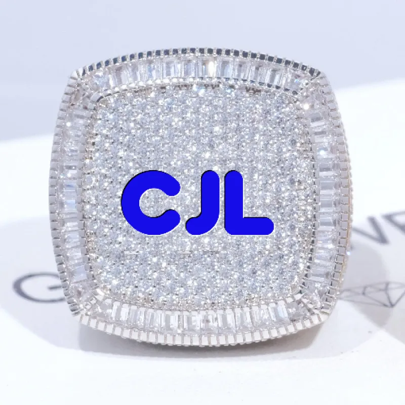 CUSTOM LETTER 3D ICED RING sold by The GUU Shop