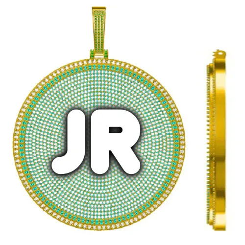 CUSTOM LETTER NECKLACE 3D BIG DISC sold by The GUU Shop