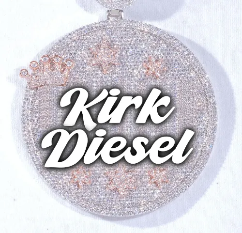 CUSTOM LETTER NECKLACE 3D BIG CROWN DISC sold by The GUU Shop