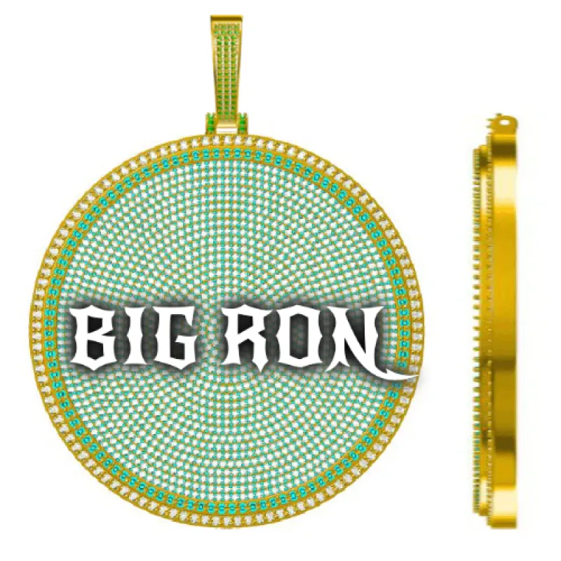 CUSTOM LETTER NECKLACE 3D BIG DISC sold by The GUU Shop