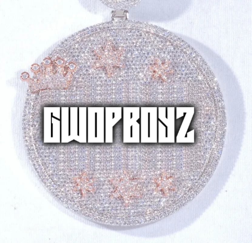 CUSTOM LETTER NECKLACE 3D BIG CROWN DISC sold by The GUU Shop