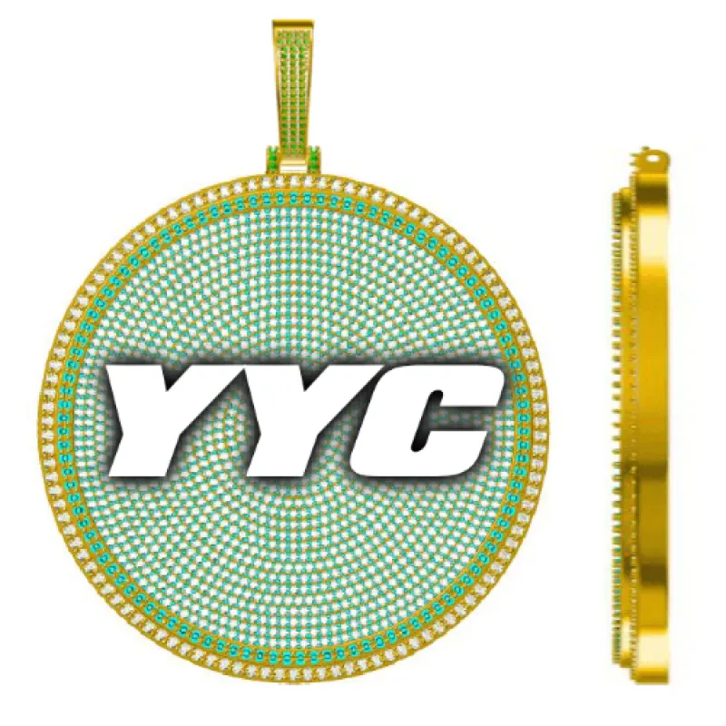 CUSTOM LETTER NECKLACE 3D BIG DISC sold by The GUU Shop