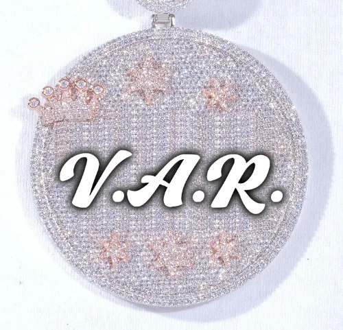 CUSTOM LETTER NECKLACE 3D BIG CROWN DISC sold by The GUU Shop