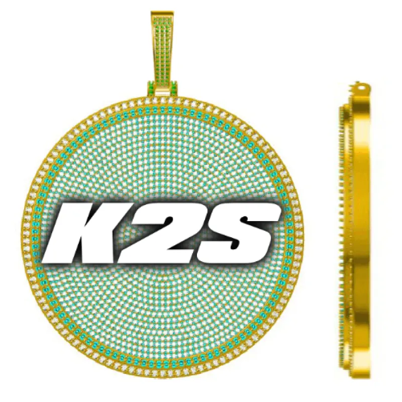 CUSTOM LETTER NECKLACE 3D BIG DISC made by The GUU Shop