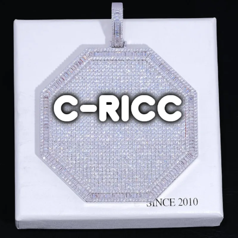 CUSTOM LETTER NECKLACE 3D BIG OCTAGON made by The GUU Shop