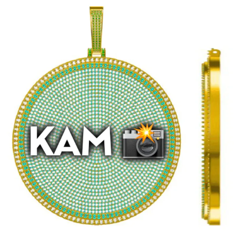 CUSTOM LETTER NECKLACE 3D BIG DISC sold by The GUU Shop