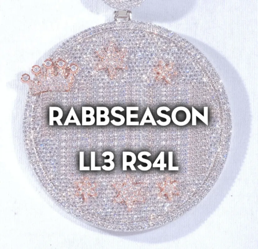 CUSTOM LETTER NECKLACE 3D BIG CROWN DISC sold by The GUU Shop