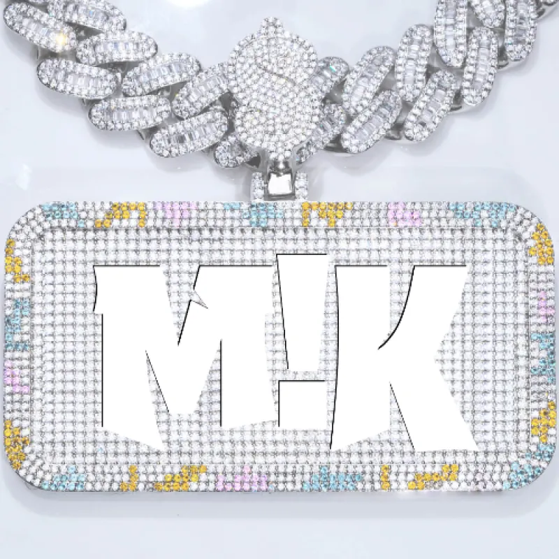 CUSTOM LETTER NECKLACE 3D COLORFUL SQUARE sold by The GUU Shop