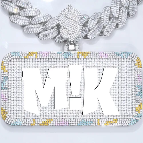 CUSTOM LETTER NECKLACE 3D COLORFUL SQUARE sold by The GUU Shop