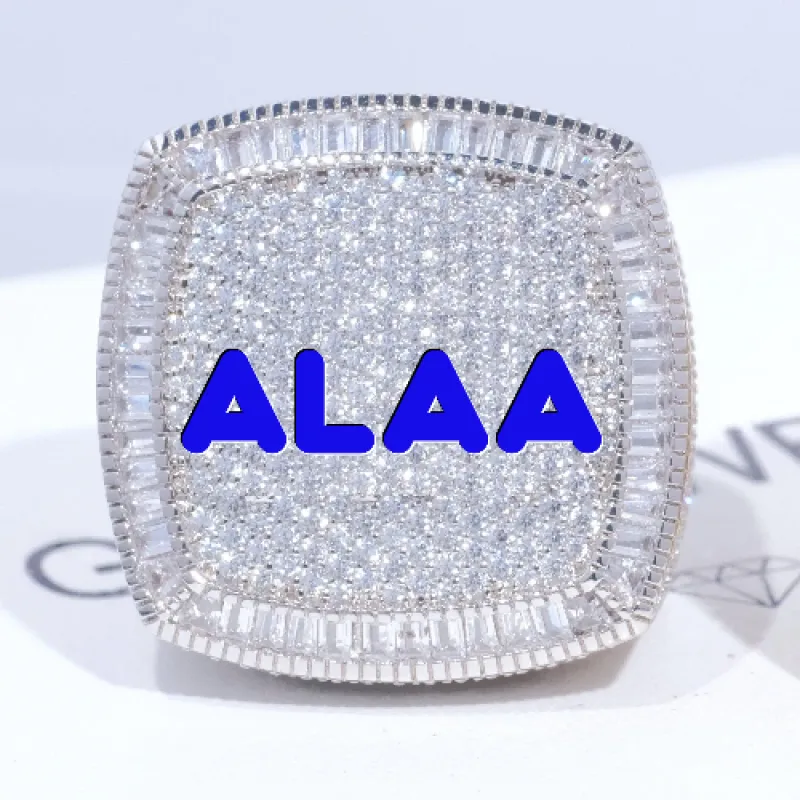 CUSTOM LETTER 3D ICED RING sold by The GUU Shop