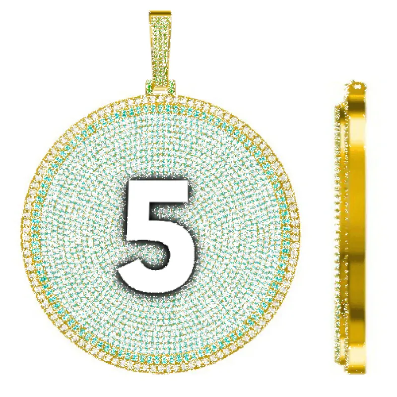 CUSTOM LETTER NECKLACE 3D BIG DISC sold by The GUU Shop