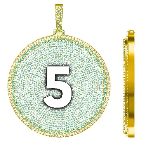 CUSTOM LETTER NECKLACE 3D BIG DISC sold by The GUU Shop