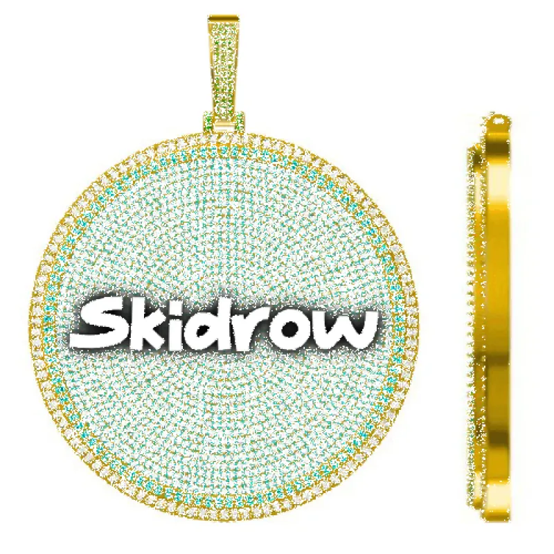 CUSTOM LETTER NECKLACE 3D BIG DISC sold by The GUU Shop