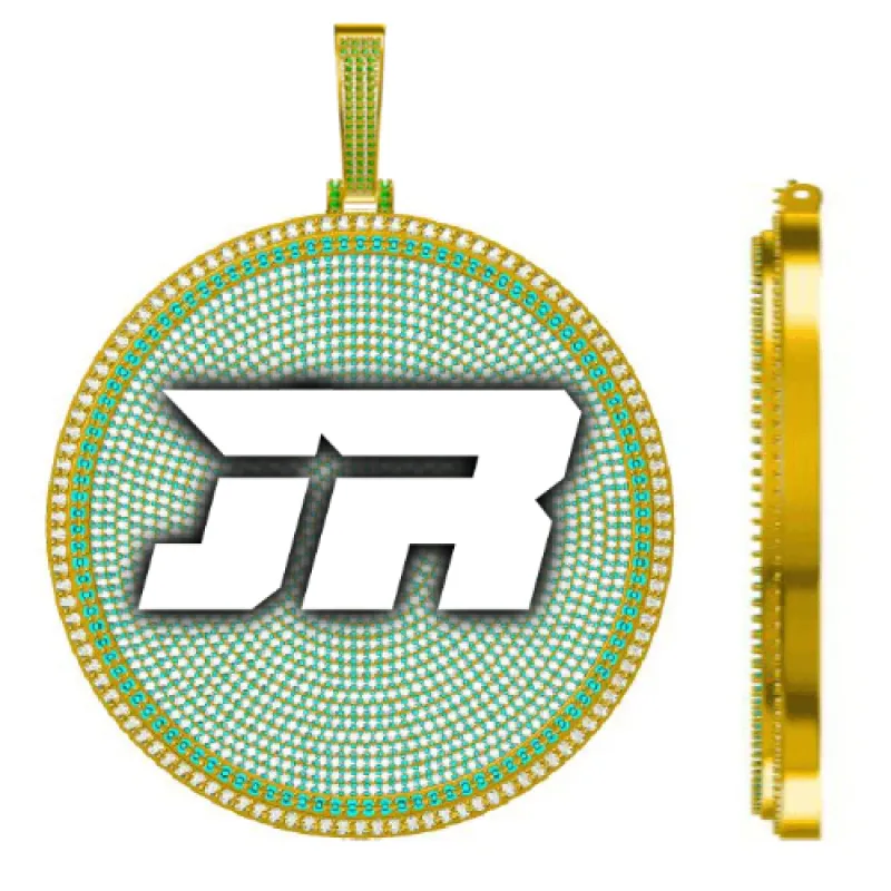 CUSTOM LETTER NECKLACE 3D BIG DISC sold by The GUU Shop