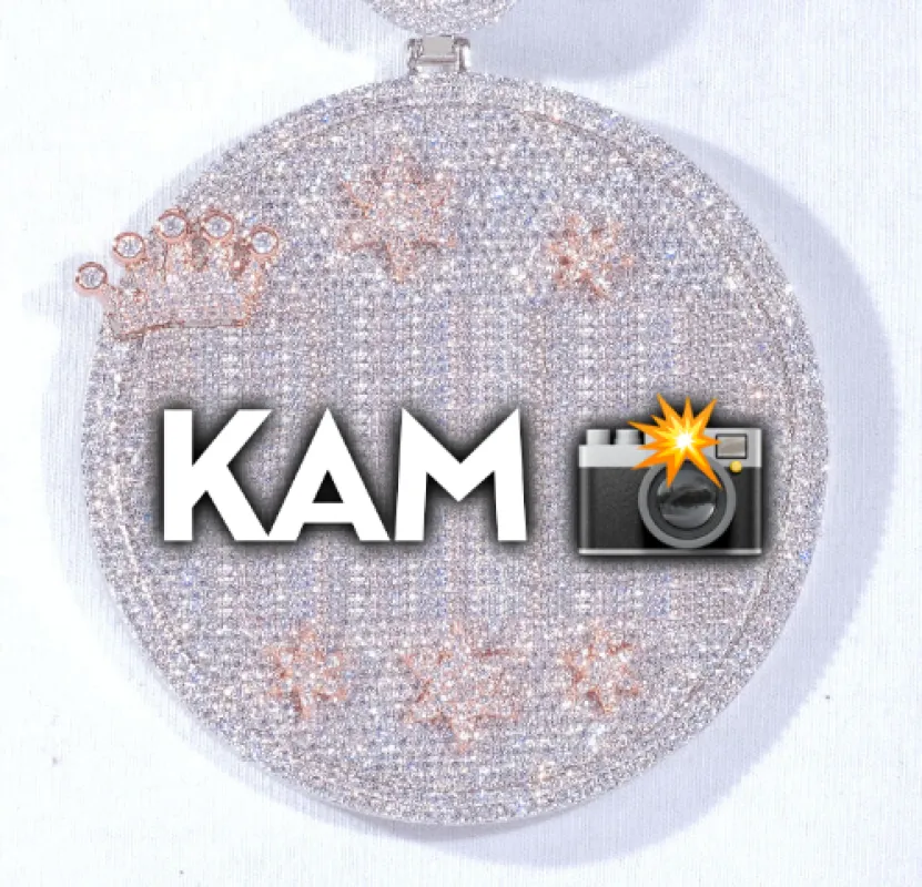 CUSTOM LETTER NECKLACE 3D BIG CROWN DISC sold by The GUU Shop