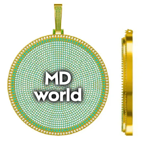 CUSTOM LETTER NECKLACE 3D BIG DISC sold by The GUU Shop