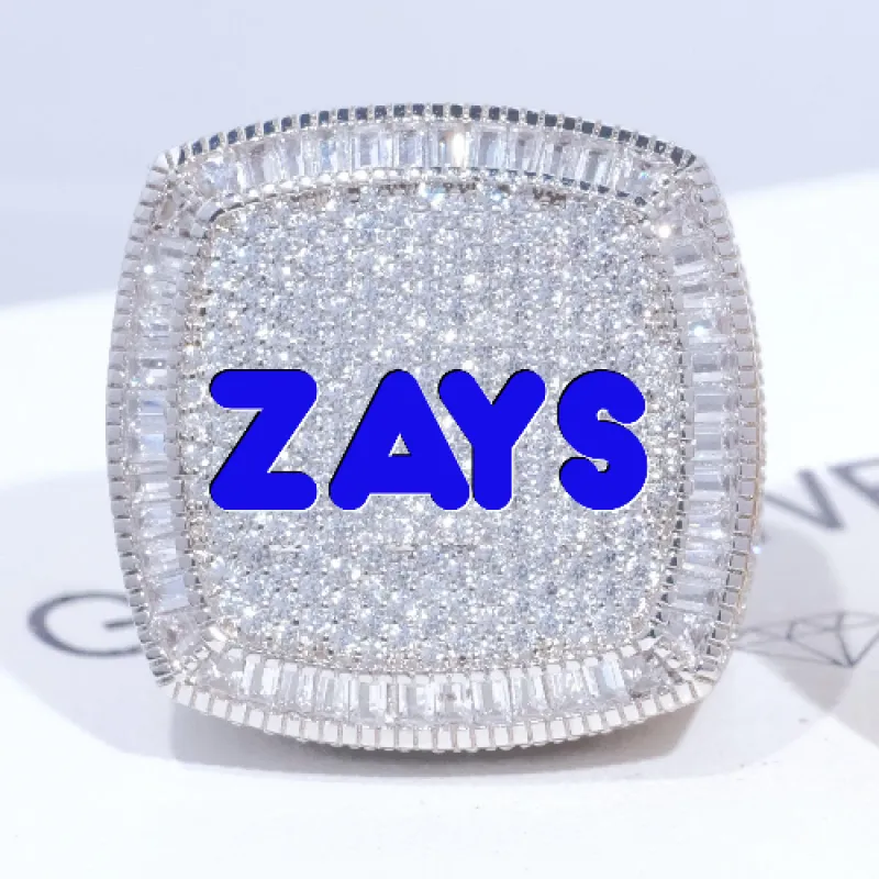 CUSTOM LETTER 3D ICED RING sold by The GUU Shop
