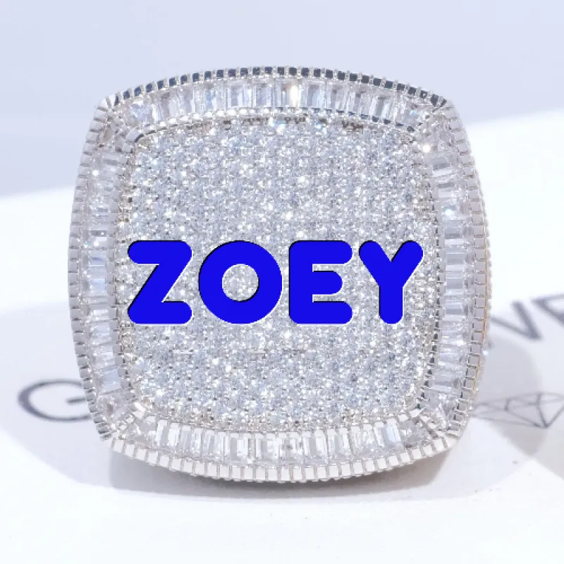 CUSTOM LETTER 3D ICED RING sold by The GUU Shop