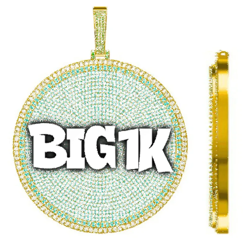 CUSTOM LETTER NECKLACE 3D BIG DISC made by The GUU Shop